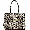 STRIPED SNAKE PRINT STRUCTURED TOTE WALLET SET