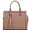 Posh Tassel Accent Chevron Quilted 2-Way Structured Satchel MH-LF4218