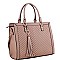 Posh Tassel Accent Chevron Quilted 2-Way Structured Satchel MH-LF4218