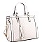 Posh Tassel Accent Chevron Quilted 2-Way Structured Satchel MH-LF4218