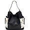 3 in 1 Flower Butterfly Print Whipstitched Hobo Wallet SET