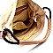 LG0015-LP Color Block Stripe Print Linen Hobo