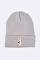 Chic Victory Sign Language Patch Iconic Beanie LA-MKH3515Q