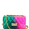 Small Gradated Multi-colored Jelly Flap 2-Way Shoulder Bag