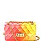 Small Gradated Multi-colored Jelly Flap 2-Way Shoulder Bag