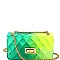 Small Gradated Multi-colored Jelly Flap 2-Way Shoulder Bag