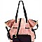 Two-Tone Metallic Drawstring Tote MH-LH085