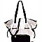 Two-Tone Metallic Drawstring Tote MH-LH085