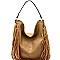 Fringed Side Perforated Single Strap Hobo MH-LH087