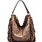 Fringed Side Perforated Single Strap Hobo MH-LH087