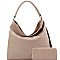 Stylish Side Zipper Pocket 2-Way Hobo Wallet SET MH-LH0951W