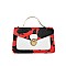 FRONT LOCK ACCENT COW DESIGN MINI CLUTCH