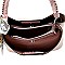 Stylish Scarf Accent 3-Compartment Snake Print Detail Hobo MH-LHJ003