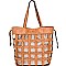 LHU018-LP Linen Layered Woven Large Bucket Tote