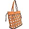 LHU018-LP Linen Layered Woven Large Bucket Tote