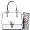 LHU024-LP Front Pocket Satchel with Laser-cut Clutch SET