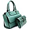 LHU024-LP Front Pocket Satchel with Laser-cut Clutch SET