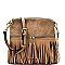 LHU027-LP Front Pocket Fringed Cross Body Messenger