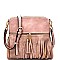 LHU027-LP Front Pocket Fringed Cross Body Messenger