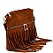 LHU027-LP Front Pocket Fringed Cross Body Messenger