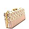 LHU029-LP Metal Ring Accent Luxury Frame Large Clutch