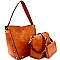 LHU040U-LP Studded 3 in 1 Single Strap Hobo Value SET