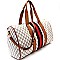 Center Stripe Accent Monogram Duffel Bag with Portable Charger MH-LHU109C