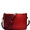 Ostrich Embossed 5-Compartment Cross Body