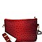 Ostrich Embossed 5-Compartment Cross Body