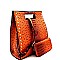 Stud Accent Ostrich Embossed Satchel Wallet SET  MH-LHU1341W