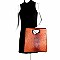 Stud Accent Ostrich Embossed Satchel Wallet SET  MH-LHU1341W
