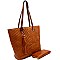 Tassel Accent Chevron Quilted Tote Wallet SET MH-LHU1351W
