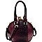 Ostrich Embossed Jewel-Top Round Satchel MH-LHU145O