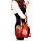 Ostrich Embossed Jewel-Top Round Satchel MH-LHU145O