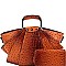 Metal Handle Ostrich Print Satchel Wallet SET MH-LHU1971W