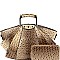 Metal Handle Ostrich Print Satchel Wallet SET MH-LHU1971W