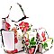 Fashionable Flower Butterfly Print Patent 3 in 1 Hobo Wallet SET MH-LHU2042W