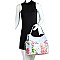 Fashionable Flower Butterfly Print Patent 3 in 1 Hobo Wallet SET MH-LHU2042W