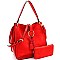 Stylish Tassel Ring Accent Whipstitched Hobo Wallet SET MH-LHU2161W
