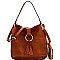 Stylish Tassel Ring Accent Whipstitched Hobo Wallet SET MH-LHU2161W
