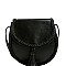 Stylish Tassel Accent Braided Cross Body Saddle Bag MH-LHU230