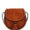 Stylish Tassel Accent Braided Cross Body Saddle Bag MH-LHU230