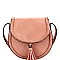 Stylish Tassel Accent Braided Cross Body Saddle Bag MH-LHU230