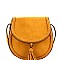 Stylish Tassel Accent Braided Cross Body Saddle Bag MH-LHU230