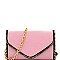 LI6814-LP Zipper Accent Envelope Clutch Shoulder Bag