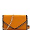 LI6814-LP Zipper Accent Envelope Clutch Shoulder Bag