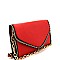 LI6814-LP Zipper Accent Envelope Clutch Shoulder Bag