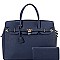 Padlock Accent Leatherette 2Way Bag Set