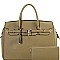 Padlock Accent Leatherette 2Way Bag Set