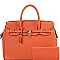 Padlock Accent Leatherette 2Way Bag Set